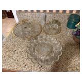 Glass Servingware with Gold Trim