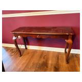 Wood Console Table with Decorative Carving