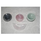 4 Polished Crystal Convave Trinket Bowls