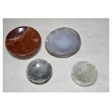 4 Polished Crystal Concave Trinket Bowl