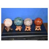 Polished Crystal Spheres with Stands