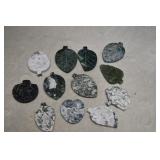 Variety of Moss Agate Carved Leaf Forms