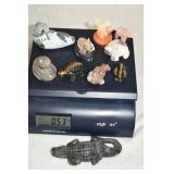 Carved Animal Crystal Figures