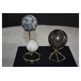 Polished Crystal Spheres with Stands