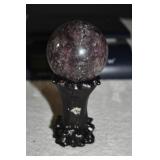 natural Lepidolite Sphere with Stand