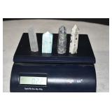 Set of 4 Polished Crystal Towers