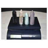 Set of 4 Polished Crystal Towers