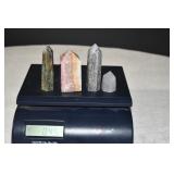 Set of 4 Polished Crystal Towers