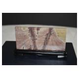 Natural Guohua Picture Jasper Slab on Stand