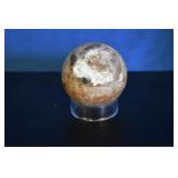 Polished Petrified Wood Crystal Sphere w/ Stand