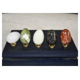 Polished Crystal Egg Forms with Stands