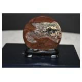 Natural Guohua Picture Jasper Slab on Stand
