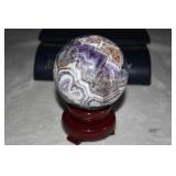 Polished Chevron Dream Amethyst Sphere