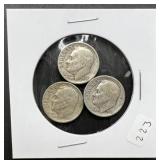 3pc Silver Roosevelt Dimes