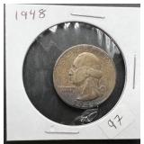 1948 Washington Silver Quarter