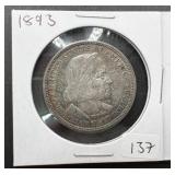 1893 Columbian Silver Half Dollar