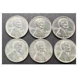 6pc Steel Lincoln Cents