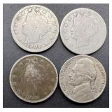 4pc Jefferson And V Nickels