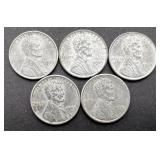 5pc Steel Lincoln Cents