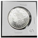 1oz Troy Silver Round w/Morgan Design