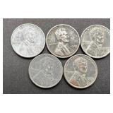 5pc Steel Lincoln Cents