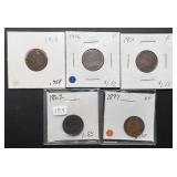 5pc Indian Head Cents