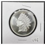 1oz Troy Silver Round w/Indian Head Design