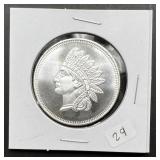 1oz Troy Silver Round w/Indian Head Design