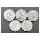 5pc Steel Lincoln Cents