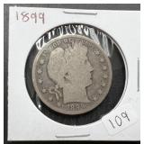1899 Silver Barber Half Dollar