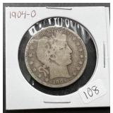 1904-O Silver Barber Half Dollar