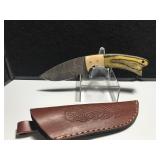 Custom Damascus Steel Knife Wood Handle