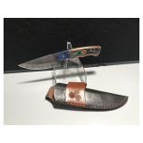 Custom Damascus Steel Knife Wood Handle