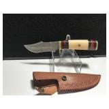 Custom Damascus Steel Knife Horn Handle