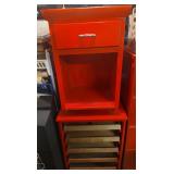Red Flat File Type Cabinet and Night Stand