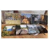 8 Various Canvas Wall Art-Approx. 8" x 8"