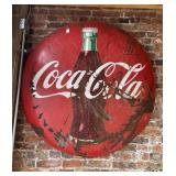 Round VTG Coca-Cola Metal Wall Advertisement