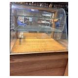 Oak and glass countertop display case