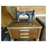 White Rotary Sewing Machine Cabinet