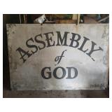Metal Assembly of God Sign - Double Sided