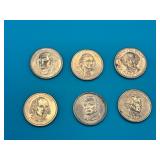 Six U.S. Presidential Dollar Coins