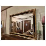 Rectangular Mirror With Ornate Gold Frame