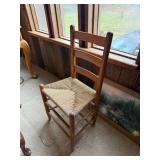Ladder-Back Wooden Chair With Woven Seat