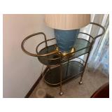 Two-Tier Brass and Glass Bar Cart