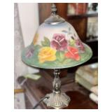 15ï¿½ï¿½ Table Lamp With Floral Glass Shade