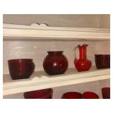 Ruby Red Glassware Lot
