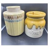 Ceramic Jars Including Honey Pot