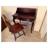 Mahogany Writing Desk with Chair Set