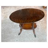 Oval Wooden Side Table with Claw Feet