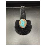 Sterling Silver Ring with Turquoise Inlay